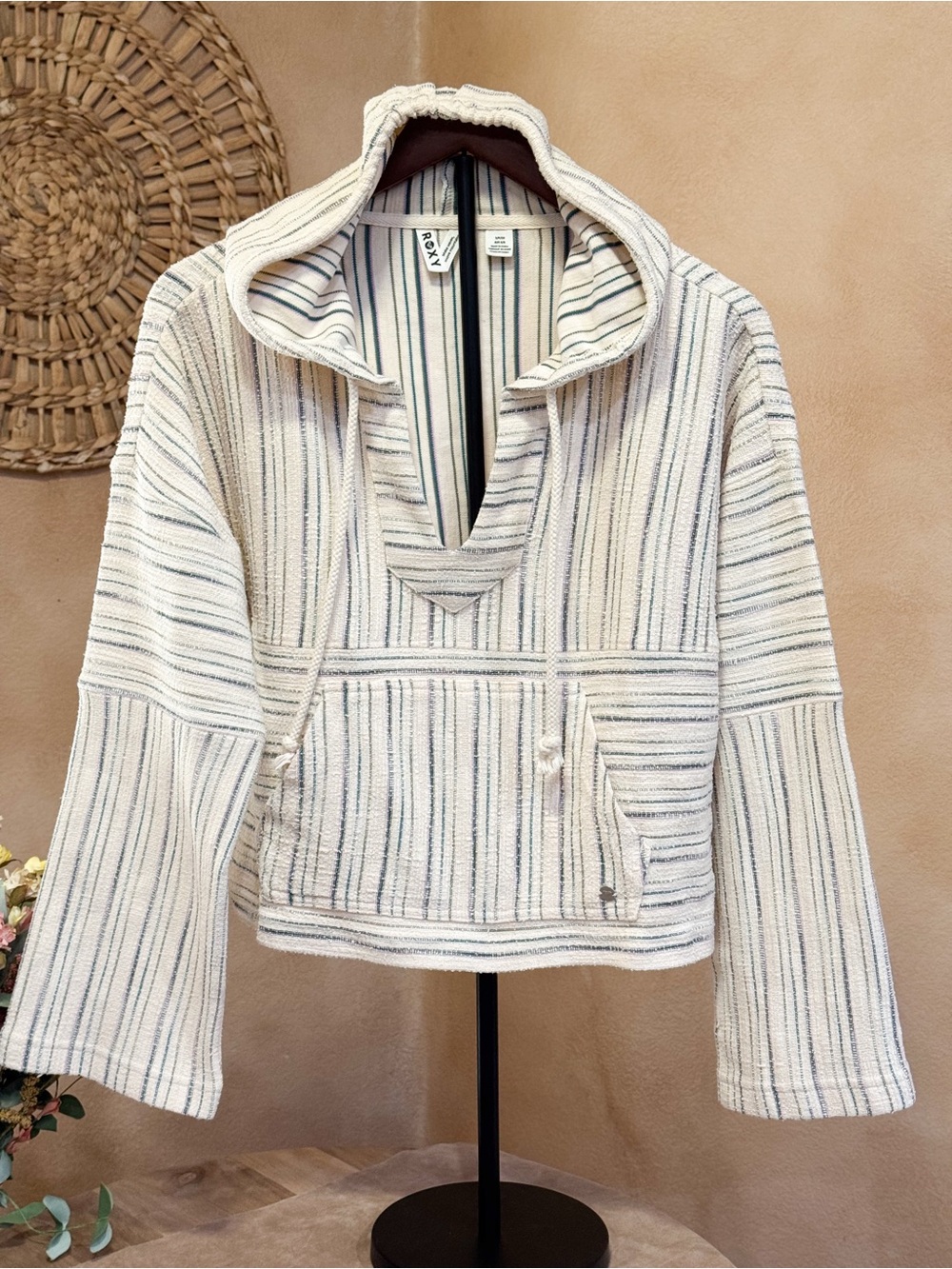 Roxy Rich Coast Poncho in Deep Lagoon